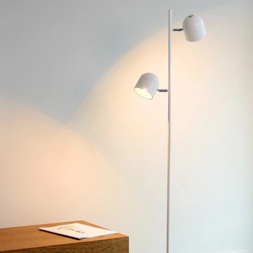 Lucide SKANSKA - Stehlampe - LED 3 StepDim - 2x5W 3000K - Weiß - Atmosphäre 1